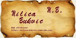 Milica Bukvić vizit kartica